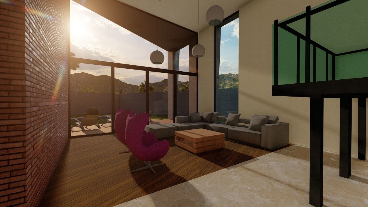Casa Scene-villa-modern house 3D model_8