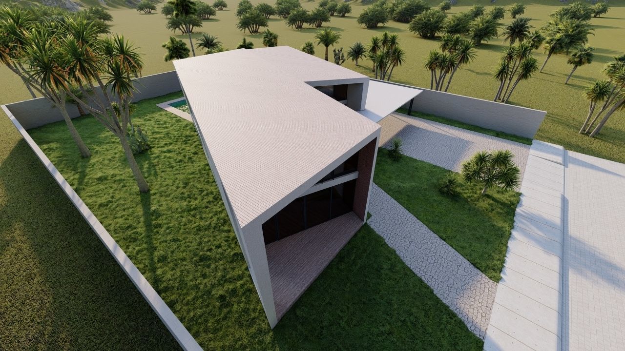 Casa Scene-villa-modern house 3D model_6