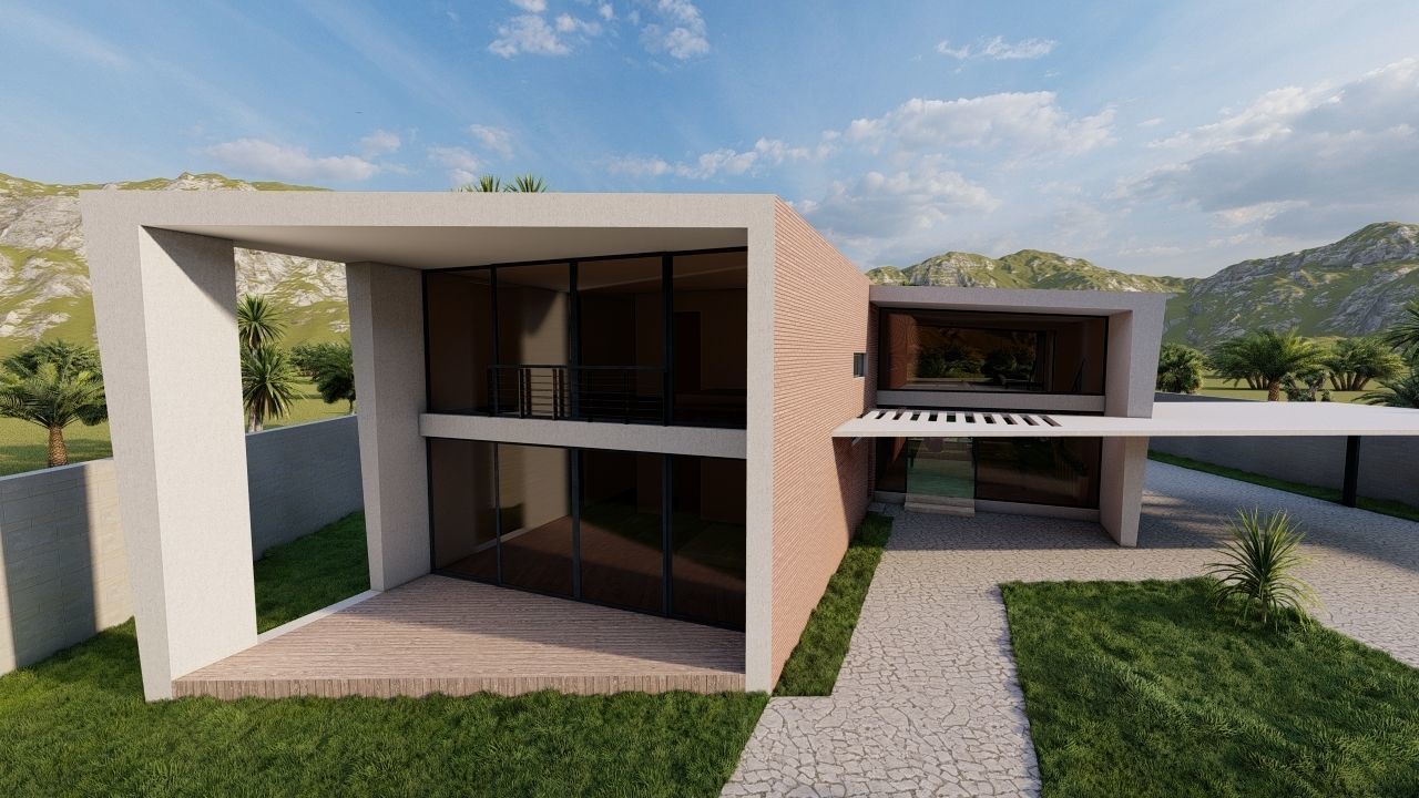Casa Scene-villa-modern house 3D model_10