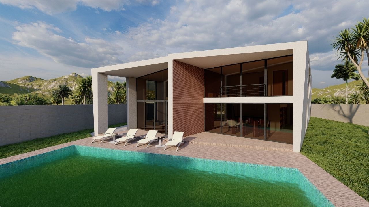 Casa Scene-villa-modern house 3D model_16