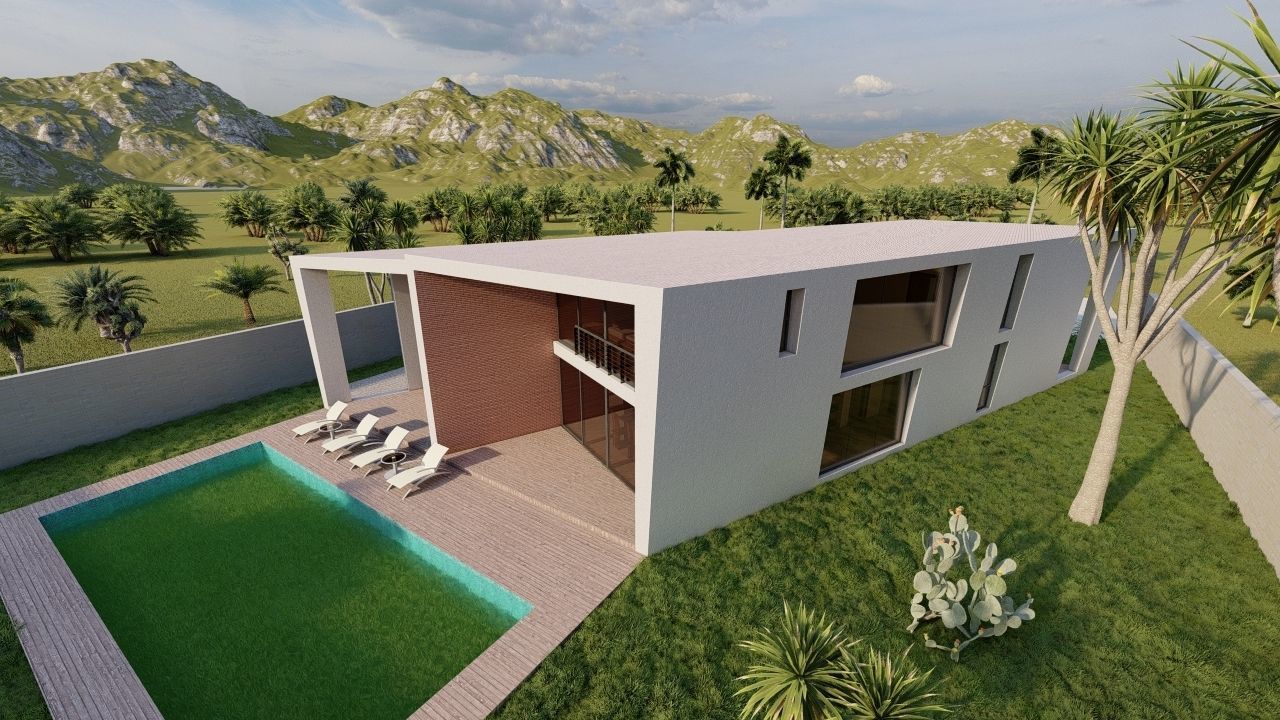 Casa Scene-villa-modern house 3D model_2