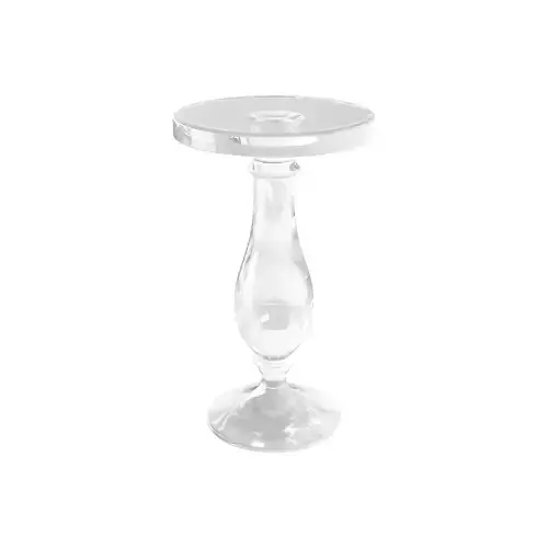 Modern Acrylic Clear Round End Table with Pedestal