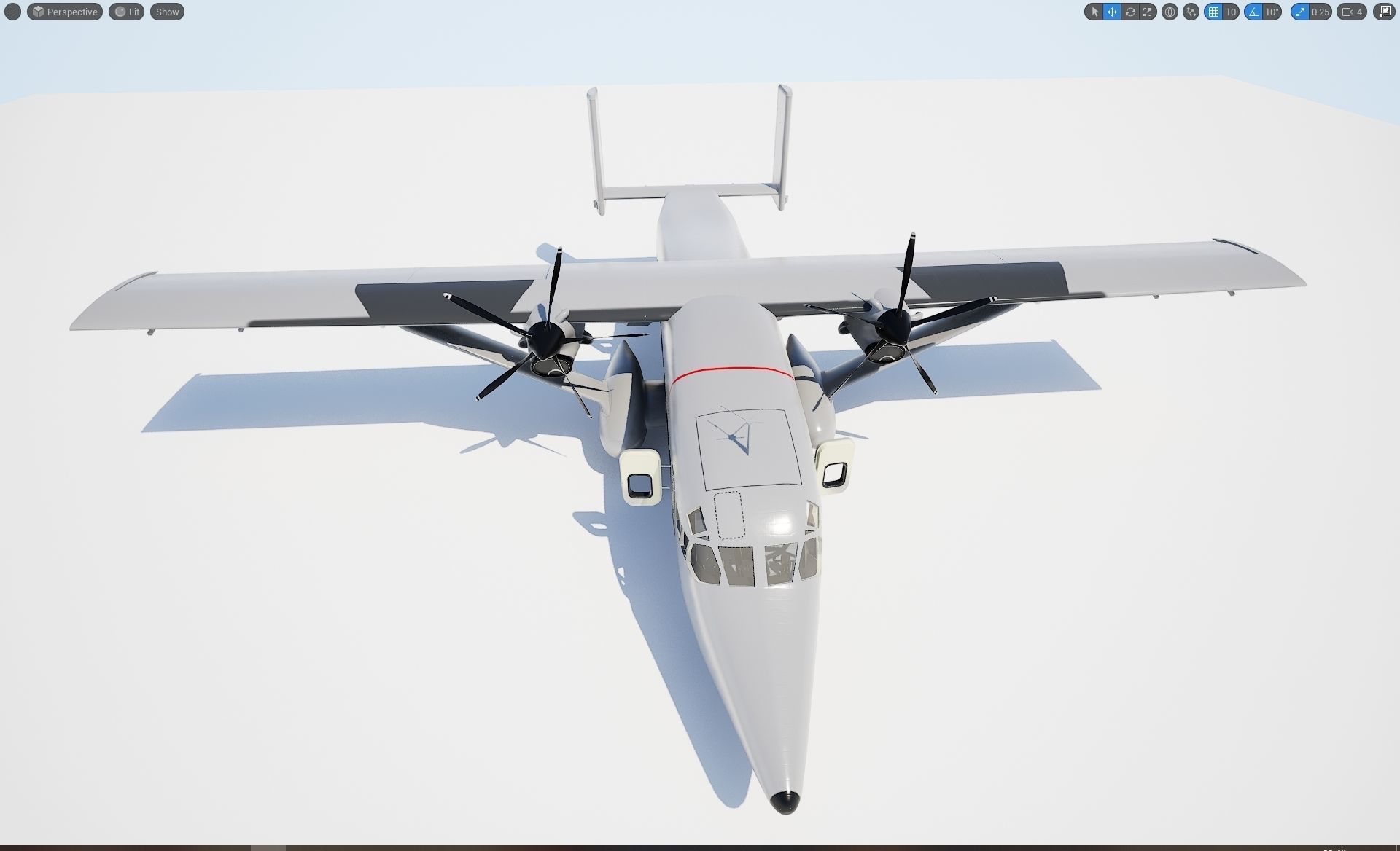 Short C-23 Sherpa Low-poly 3D model_10