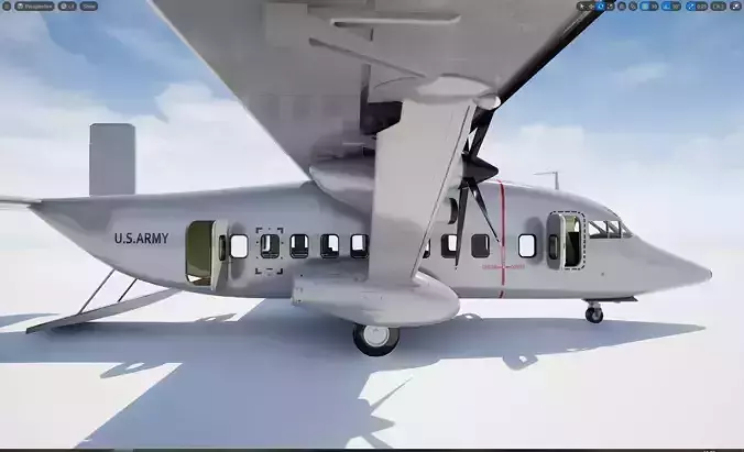 Short C-23 Sherpa Low-poly 3D model