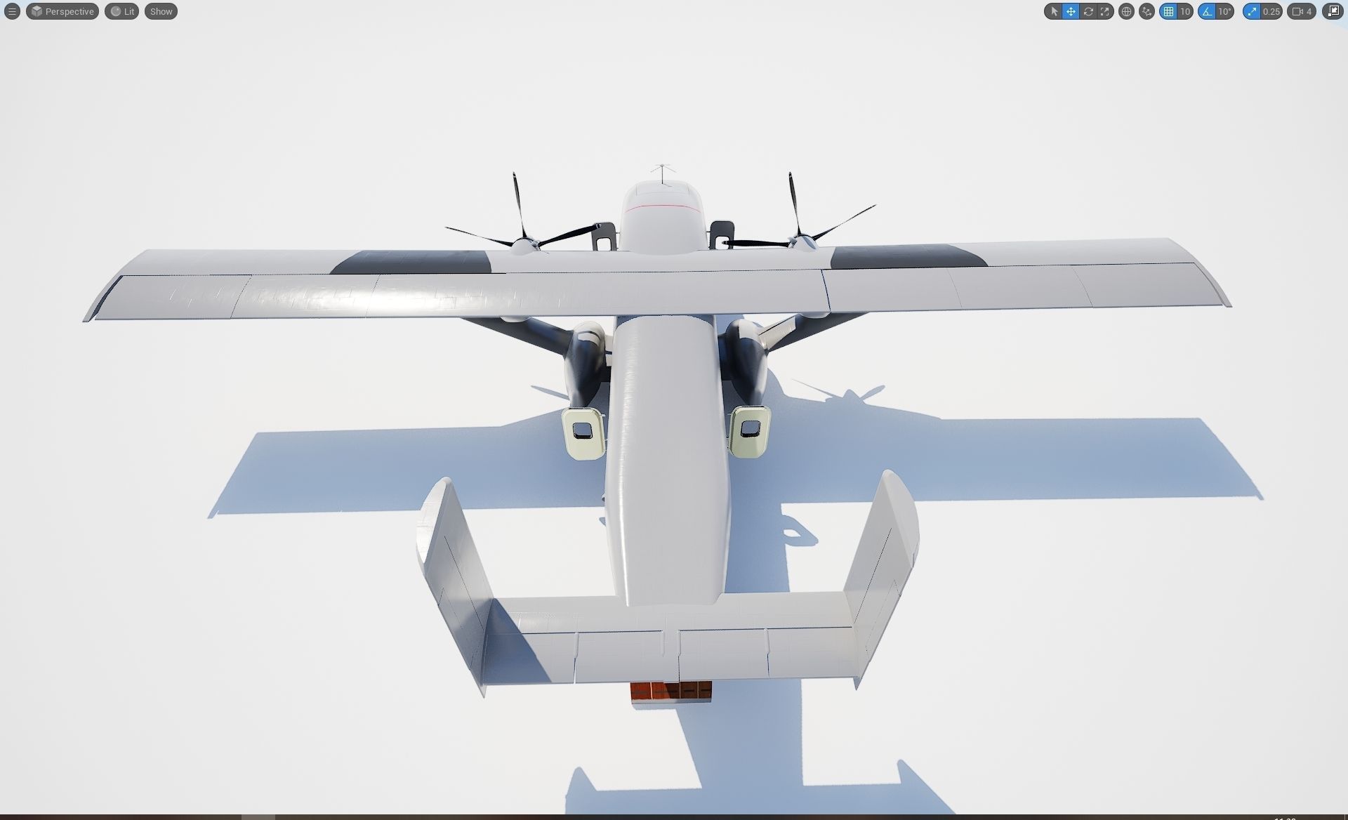 Short C-23 Sherpa Low-poly 3D model_8