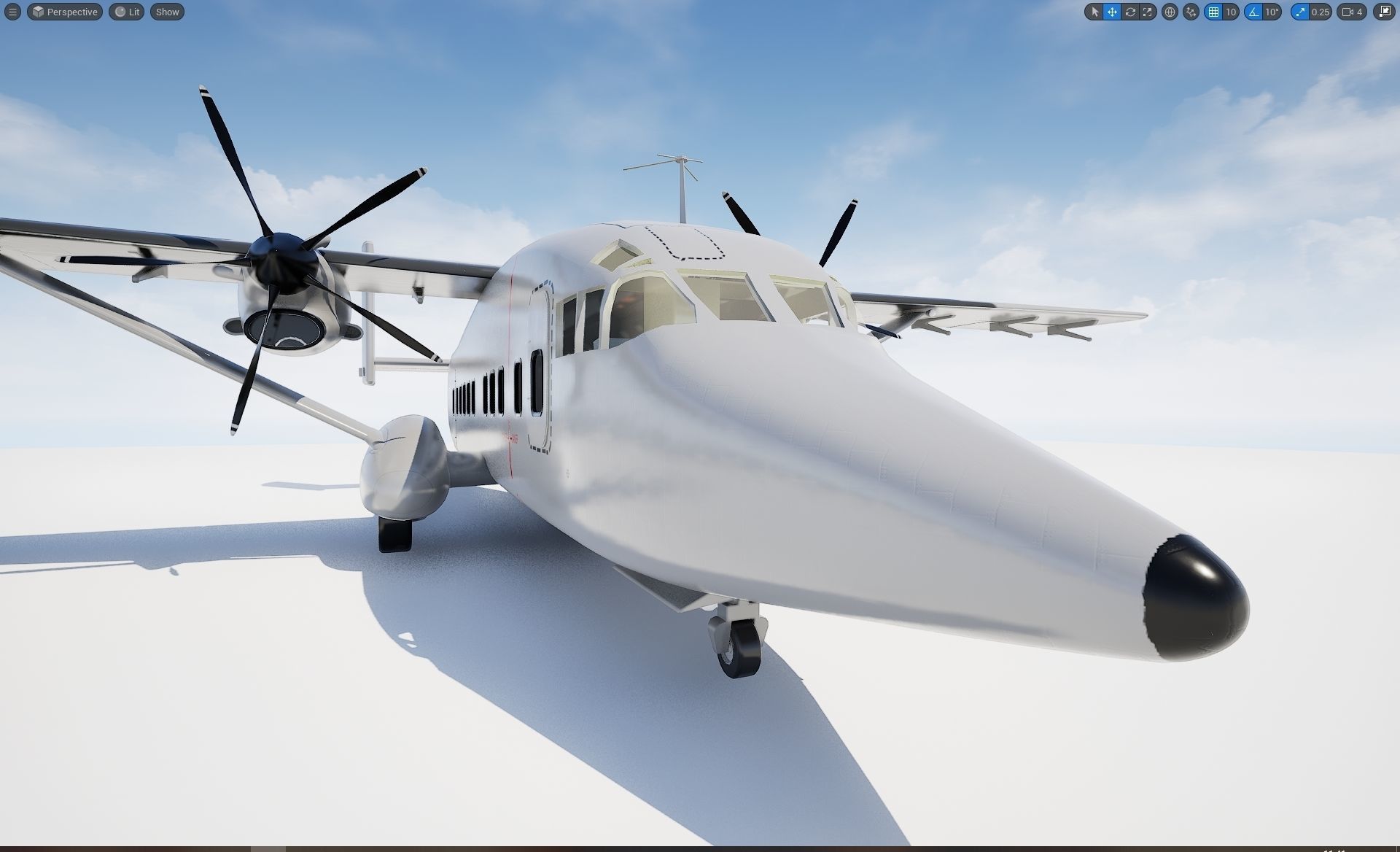Short C-23 Sherpa Low-poly 3D model_13