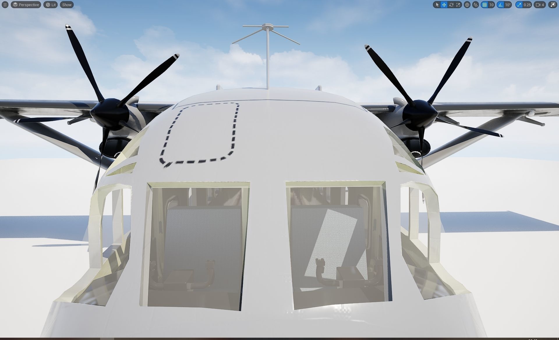 Short C-23 Sherpa Low-poly 3D model_14