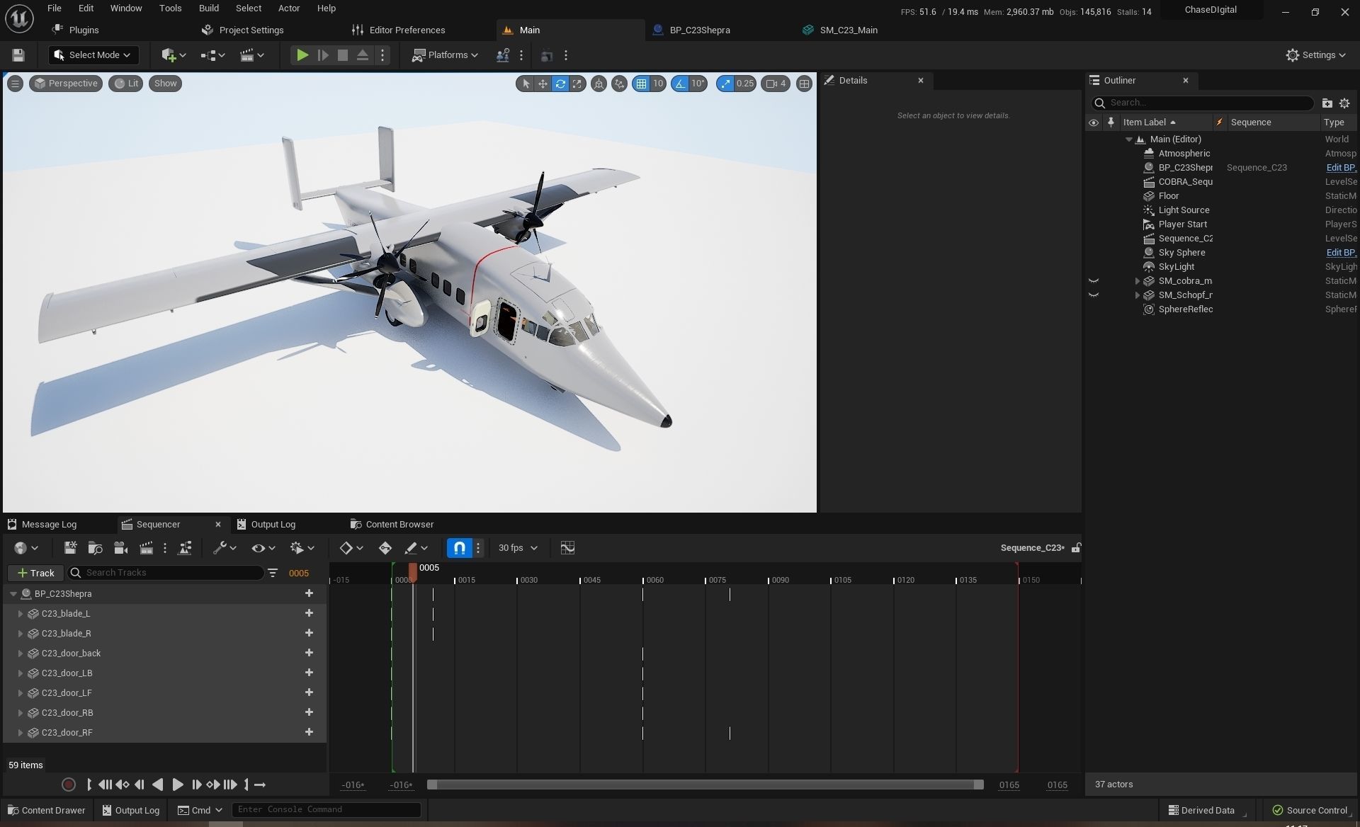 Short C-23 Sherpa Low-poly 3D model_4