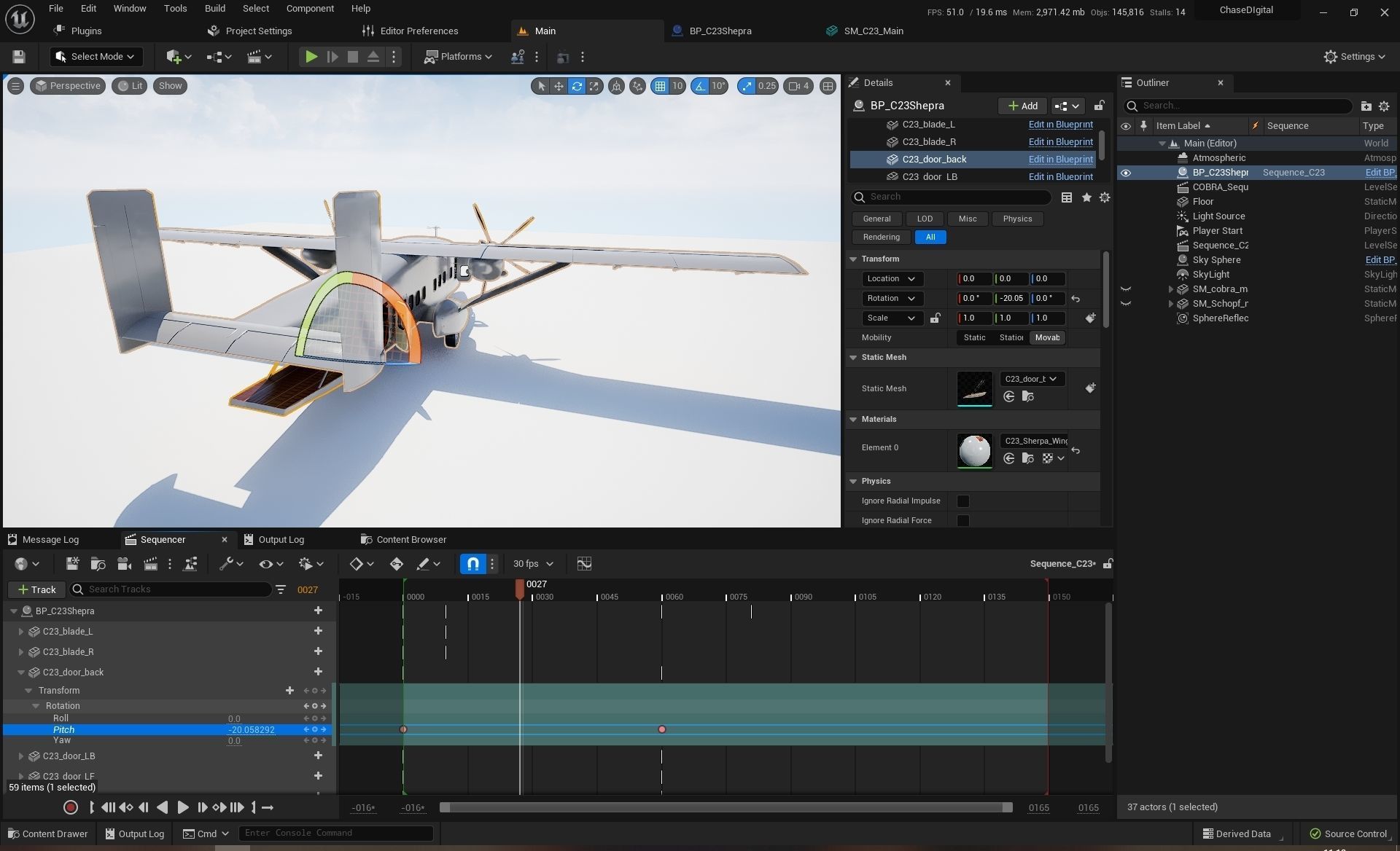 Short C-23 Sherpa Low-poly 3D model_5