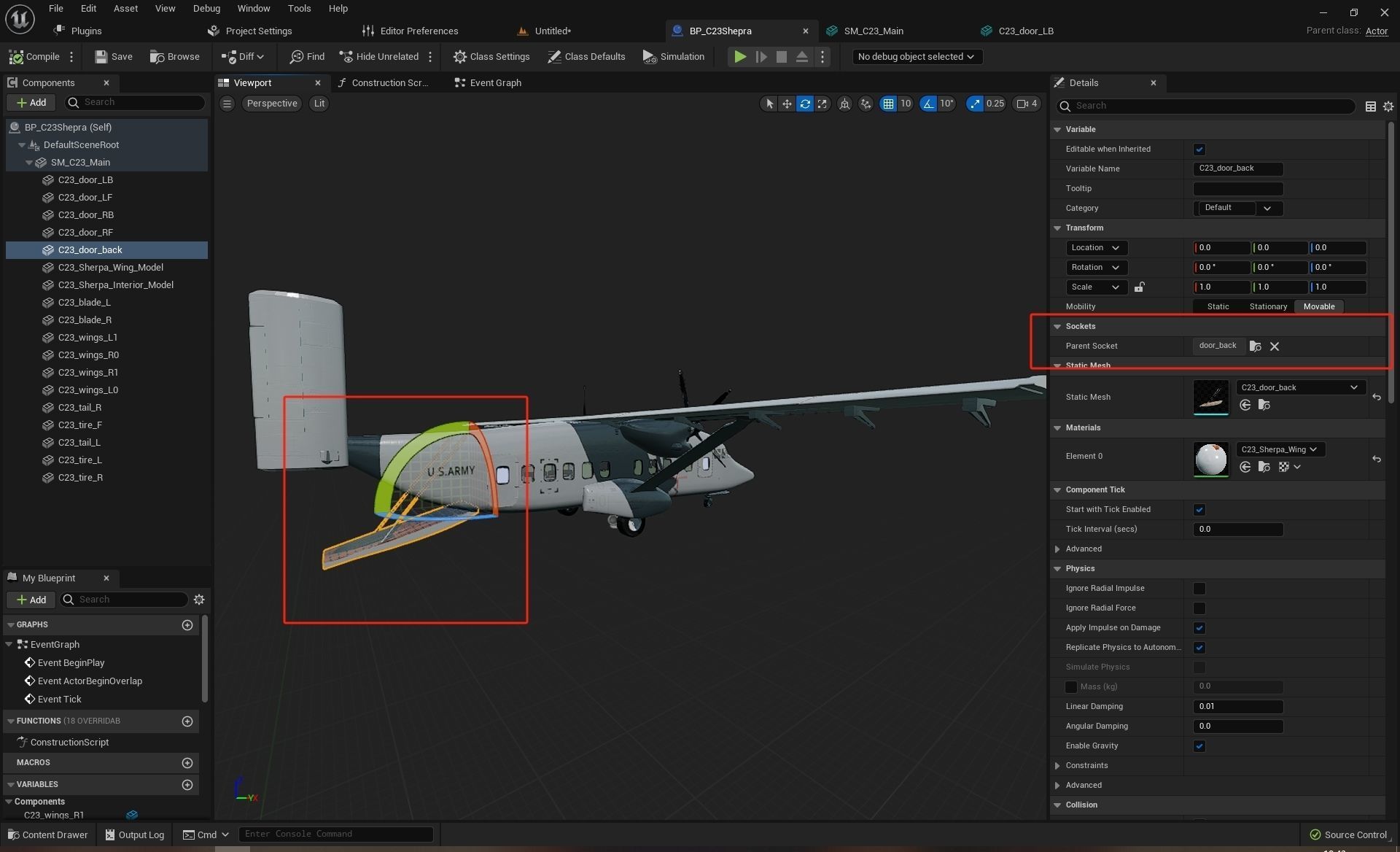 Short C-23 Sherpa Low-poly 3D model_2