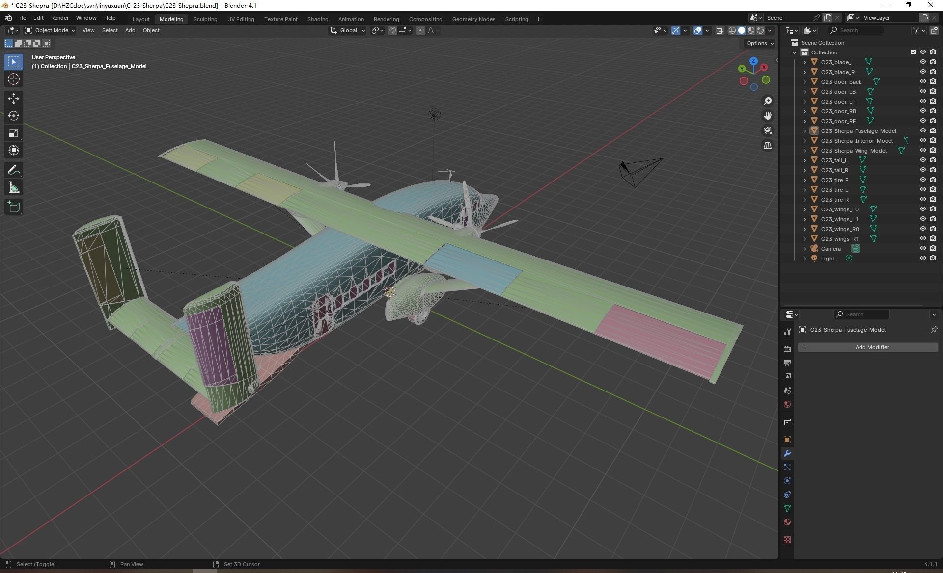 Short C-23 Sherpa Low-poly 3D model_18