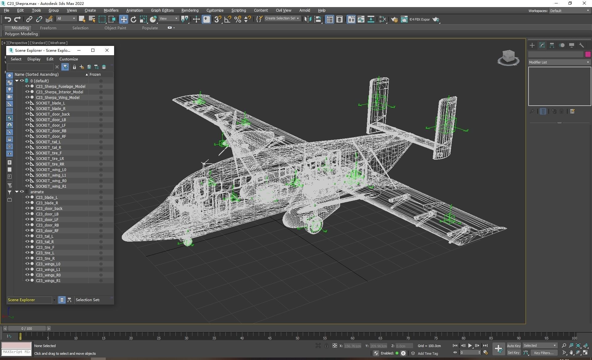 Short C-23 Sherpa Low-poly 3D model_1
