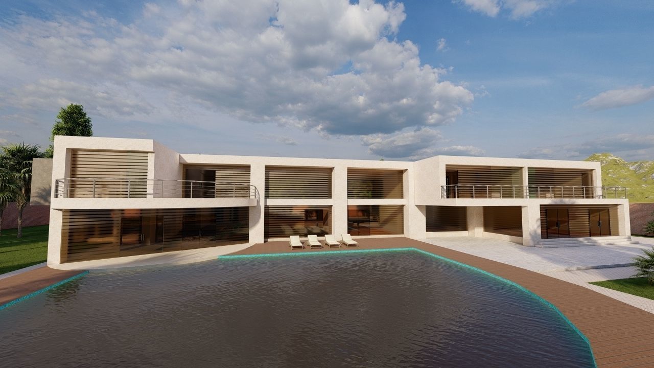 Casa Scene-villa-modern house 3D model_15