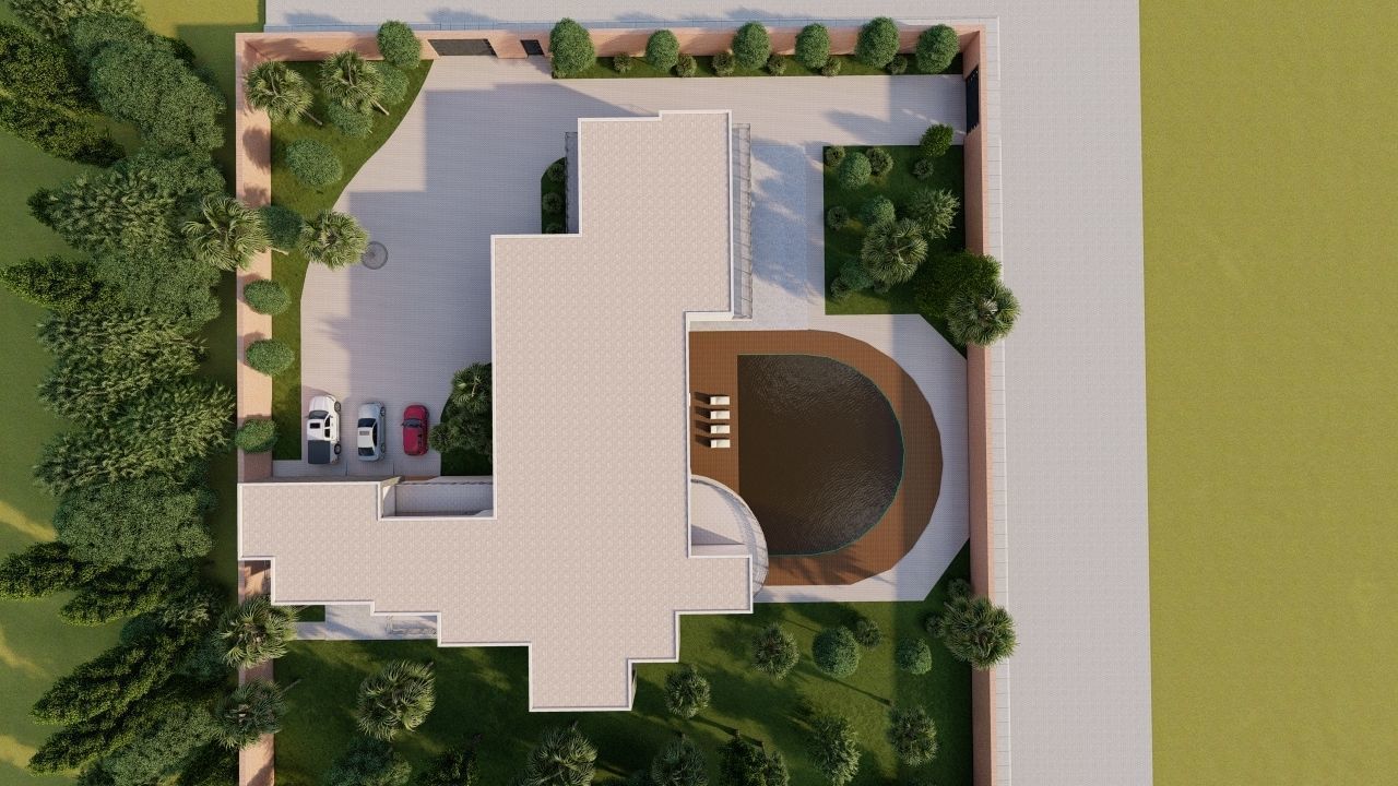Casa Scene-villa-modern house 3D model_3