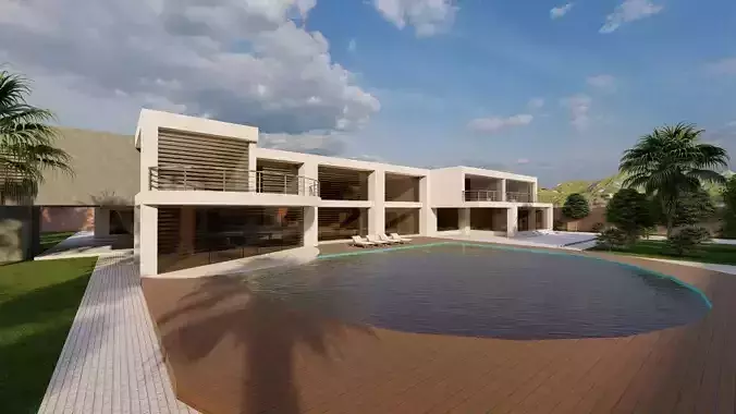 Casa Scene-villa-modern house 3D model