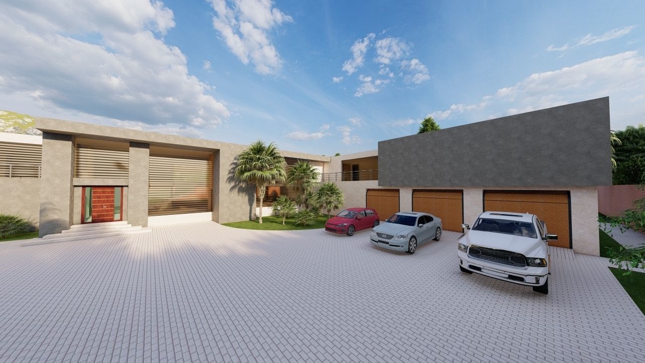 Casa Scene-villa-modern house 3D model_11