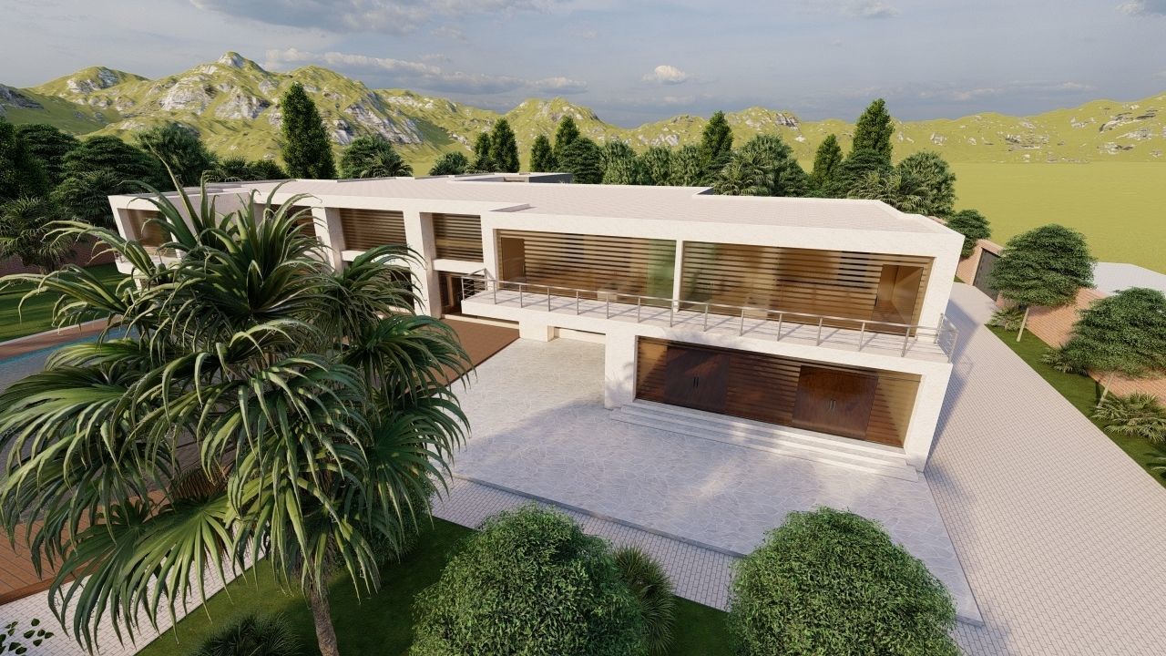Casa Scene-villa-modern house 3D model_13