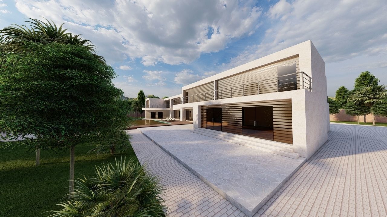 Casa Scene-villa-modern house 3D model_18
