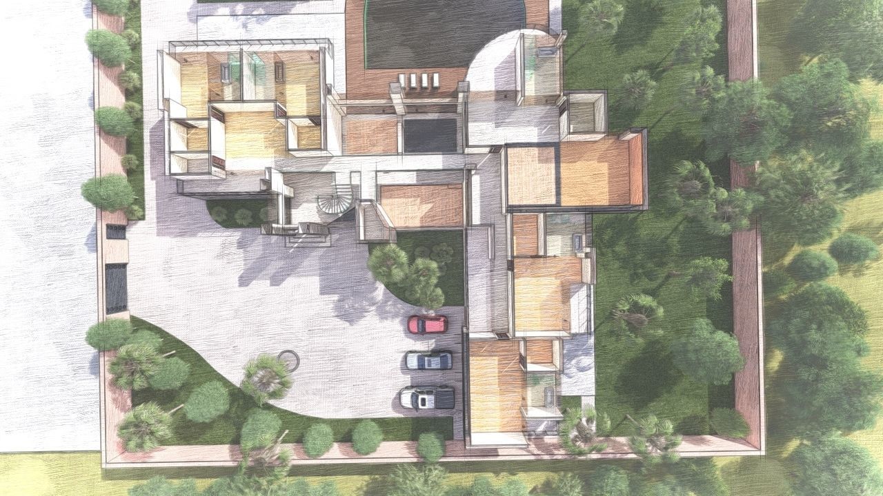 Casa Scene-villa-modern house 3D model_19