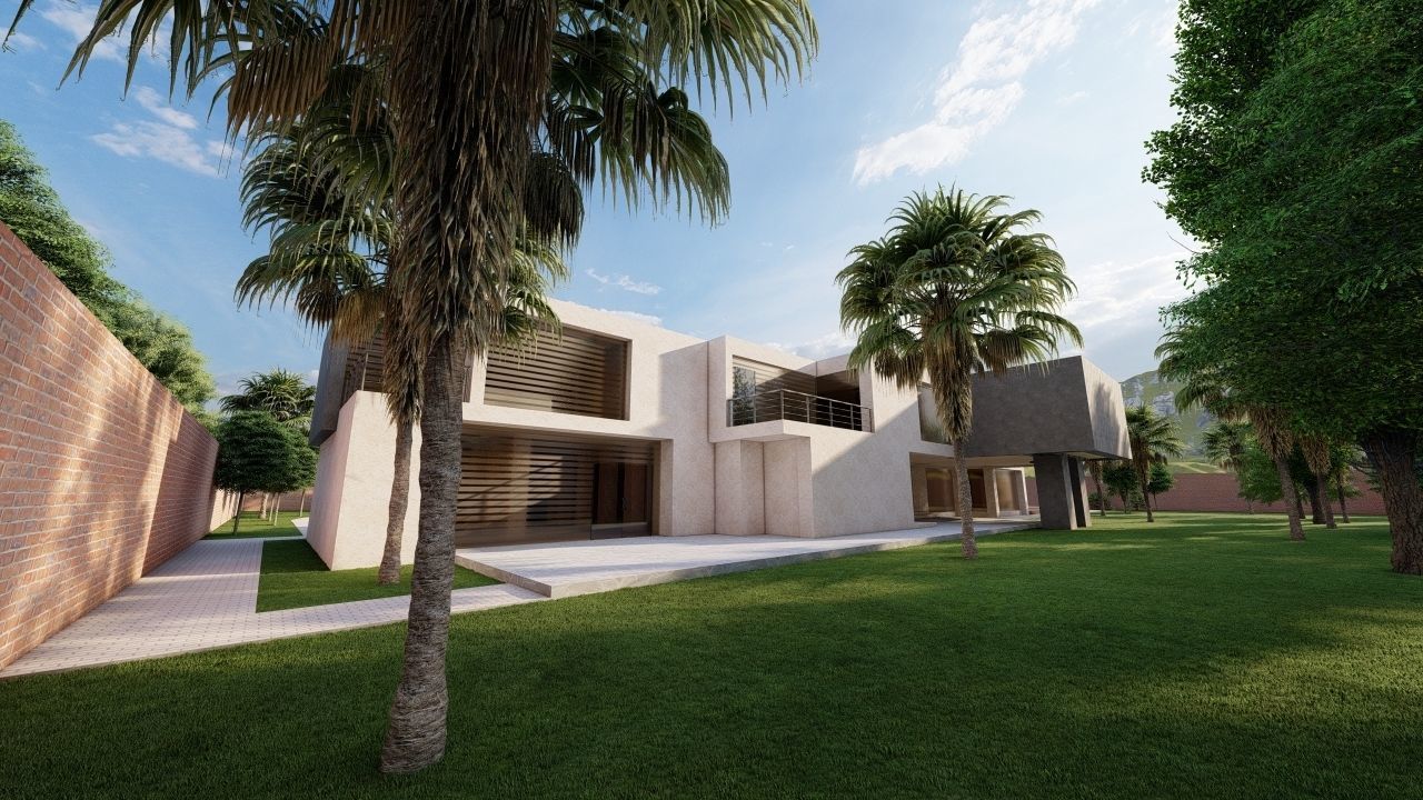 Casa Scene-villa-modern house 3D model_8