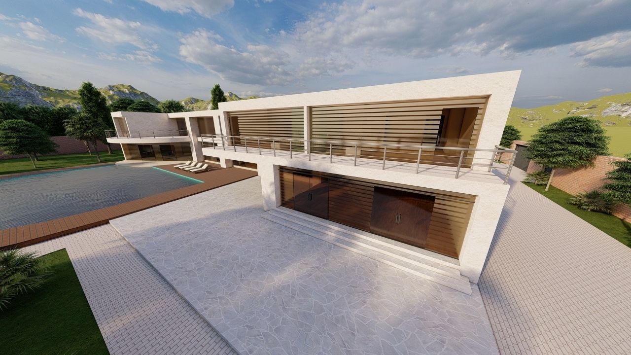 Casa Scene-villa-modern house 3D model_2