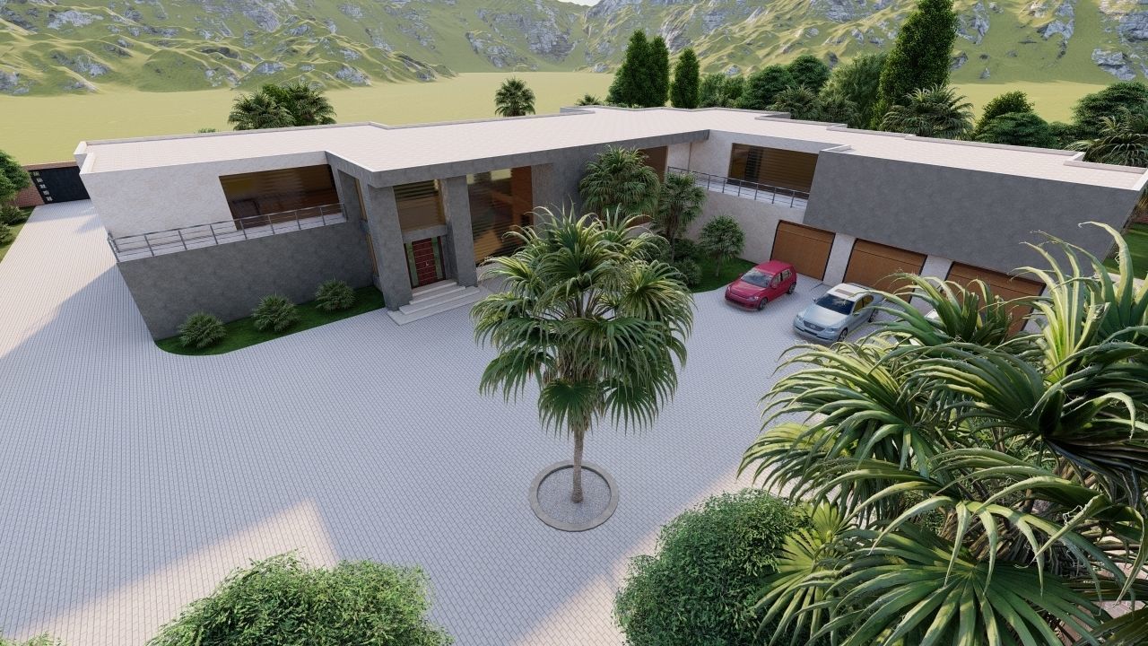 Casa Scene-villa-modern house 3D model_12