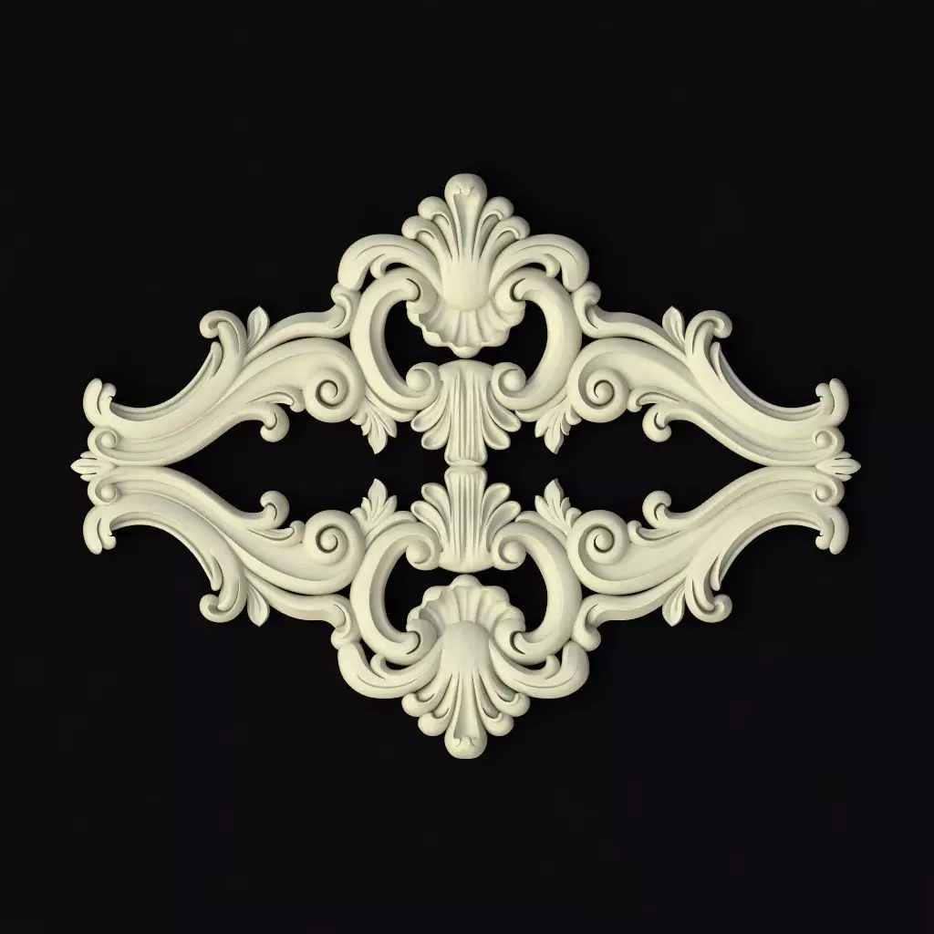 Central decor ornament for furniture 3D model_0