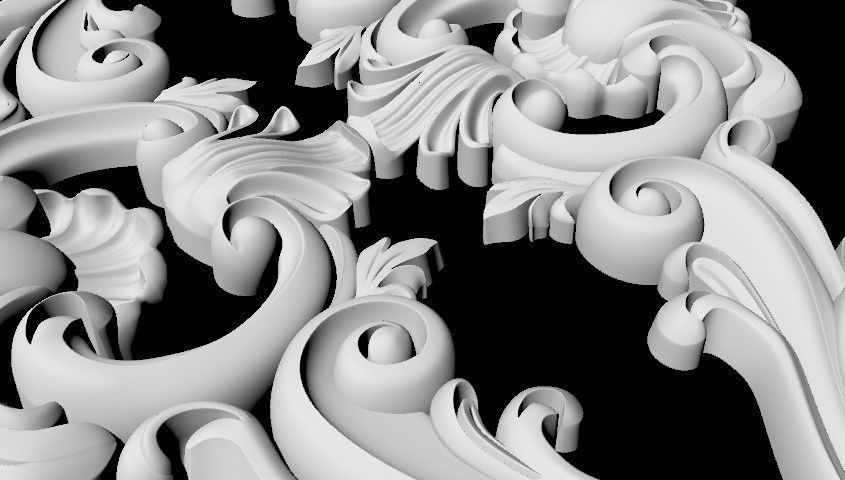 Central decor ornament for furniture 3D model_5