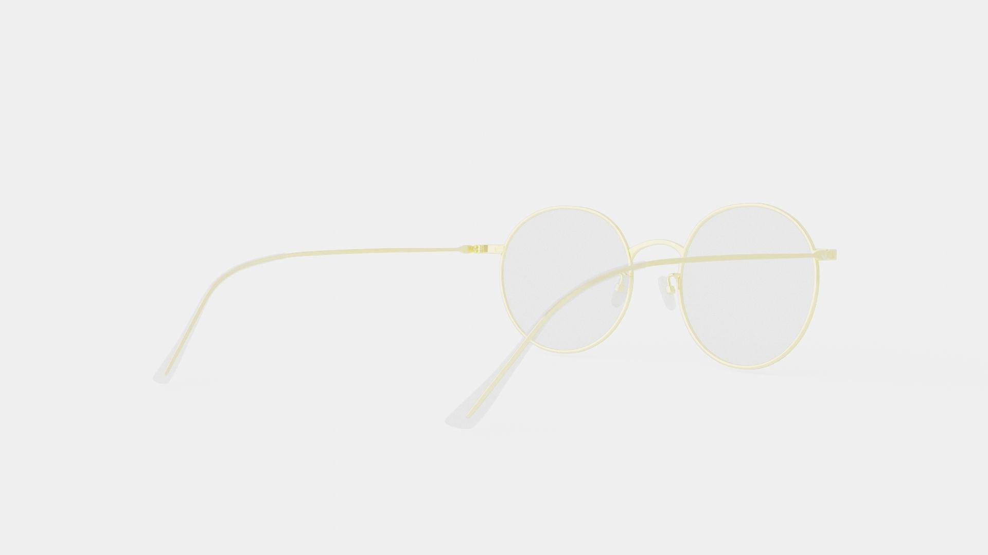 Vintage Gold Glasses Low-poly 3D model_3
