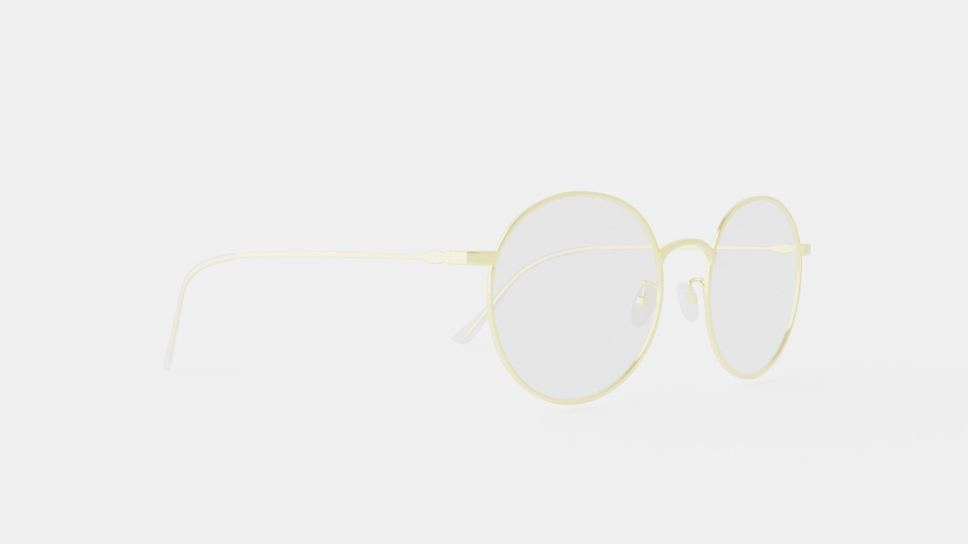 Vintage Gold Glasses Low-poly 3D model_1