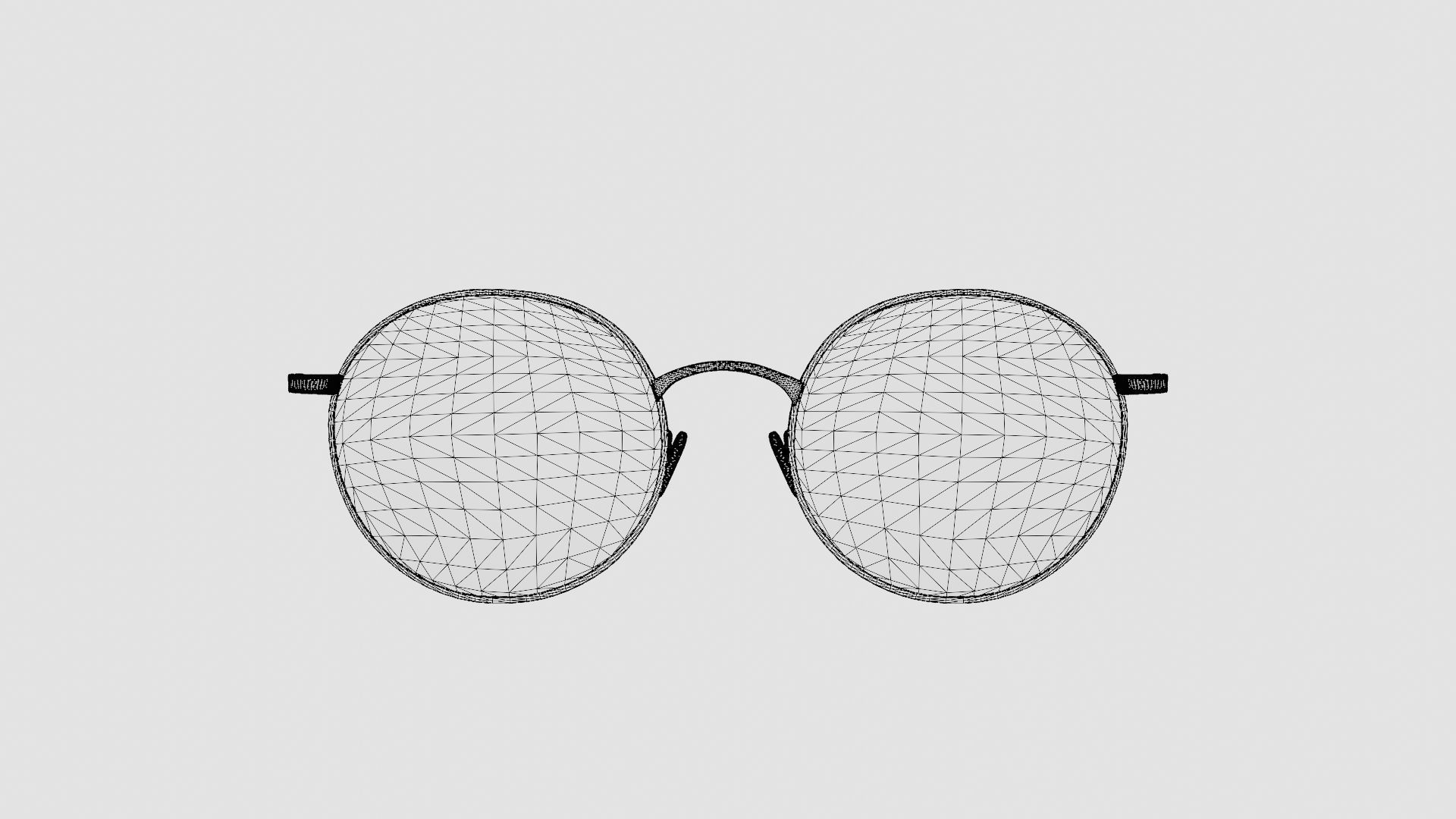 Vintage Gold Glasses Low-poly 3D model_6