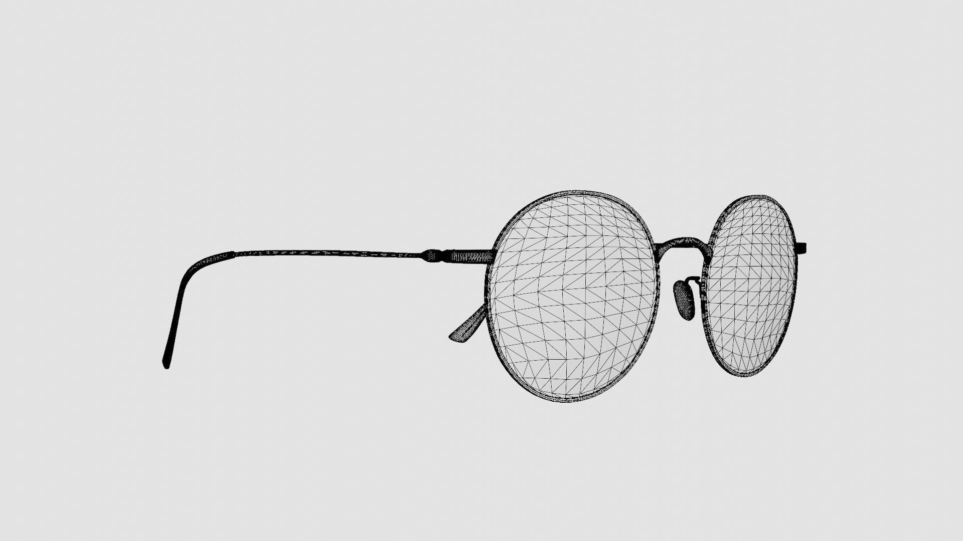 Vintage Gold Glasses Low-poly 3D model_7