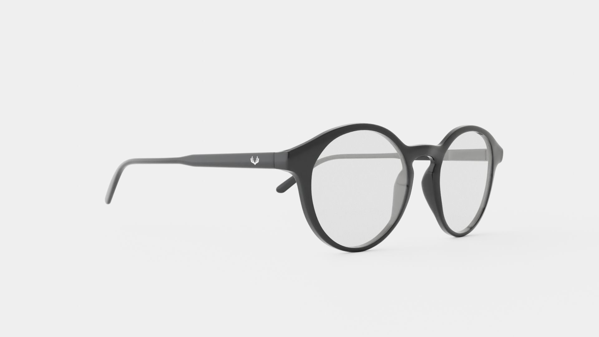 Futuro Black Glasses Low-poly 3D model_1