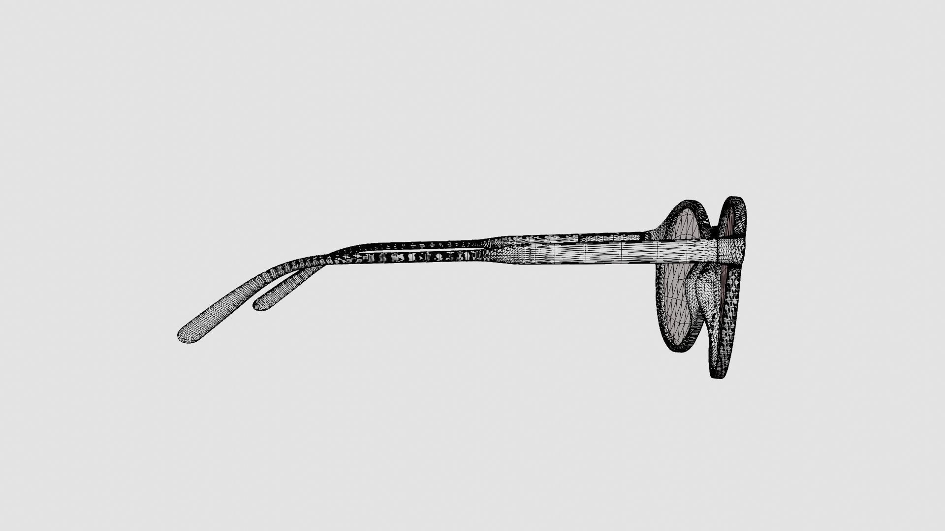 Futuro Black Glasses Low-poly 3D model_8