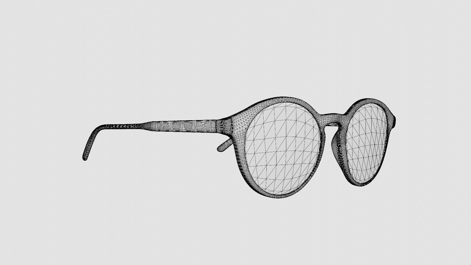 Futuro Black Glasses Low-poly 3D model_7