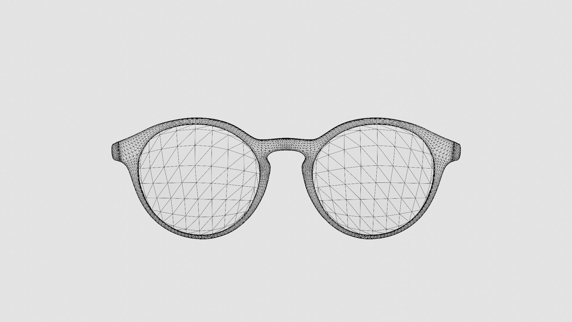 Futuro Black Glasses Low-poly 3D model_6