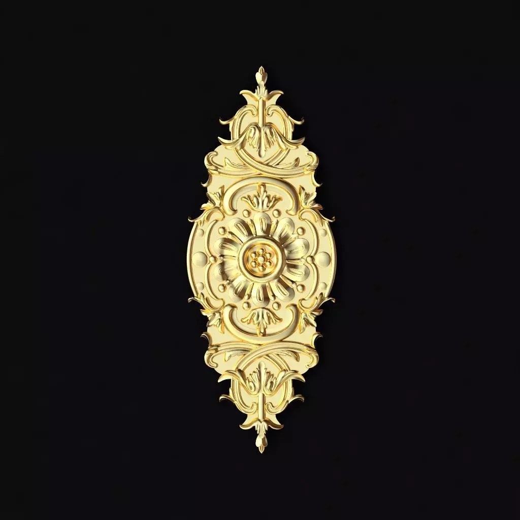 Central decor ornament for furniture 3D model_0