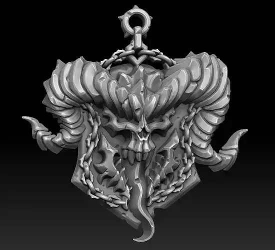Daemon keychain bas-relief 3d print