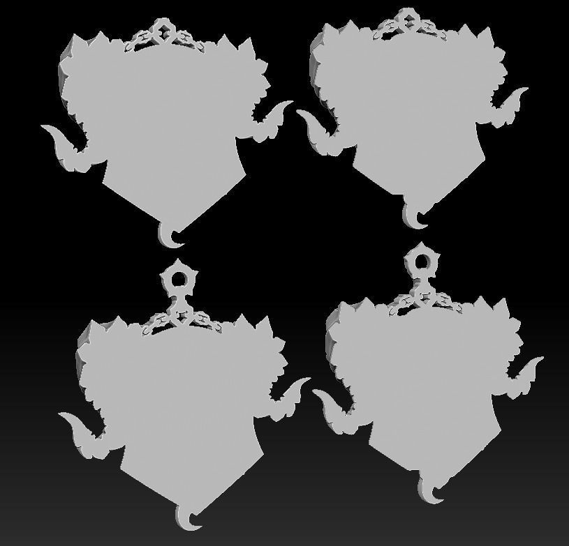 Daemon keychain bas-relief 3d print 3D print model_2