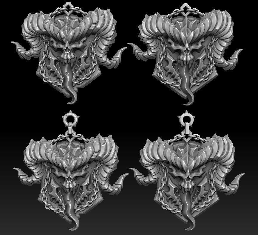 Daemon keychain bas-relief 3d print 3D print model_1