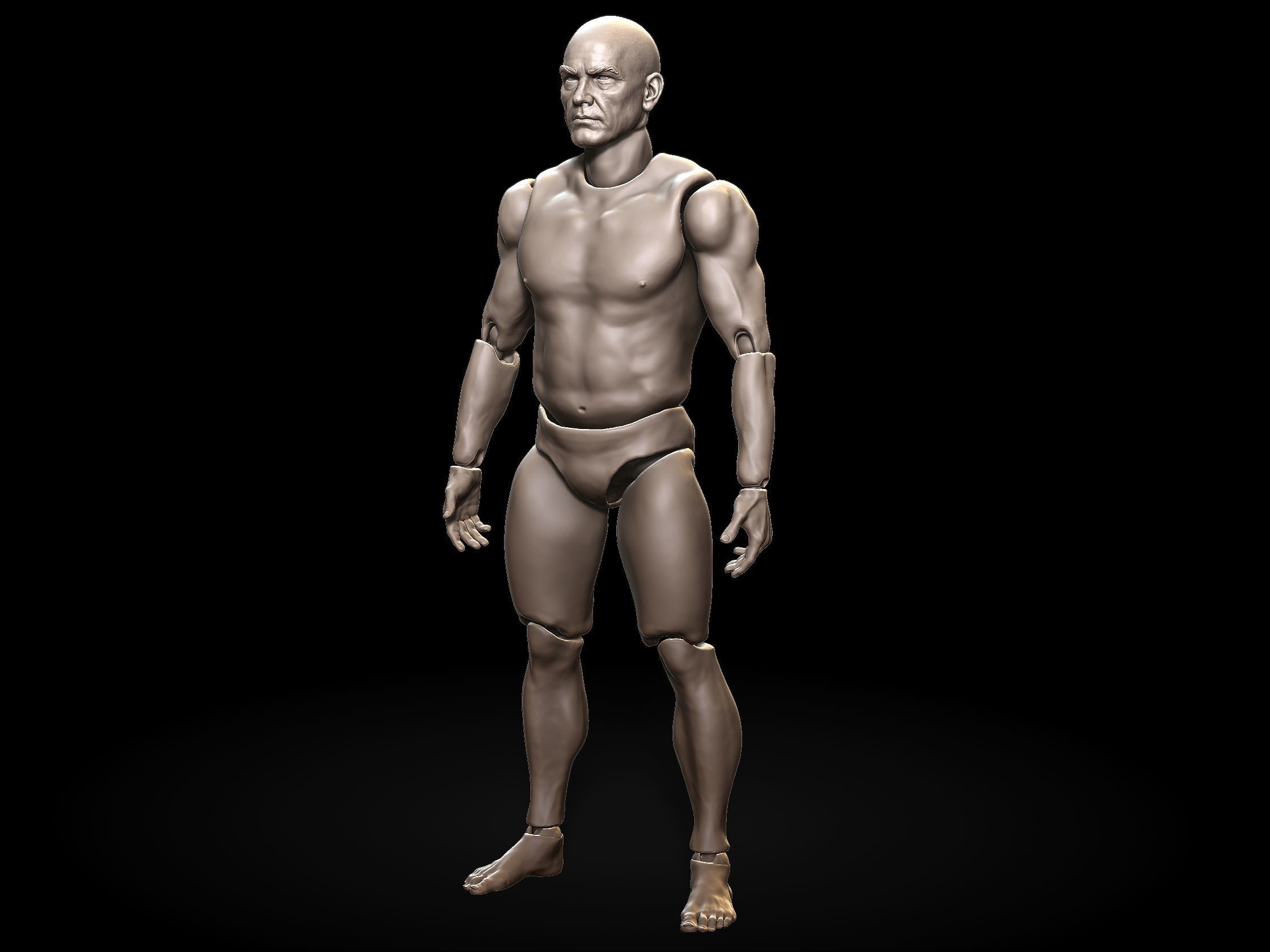 Action Figure 3D Printing male Movable body Action Figure Toy 3D model_1