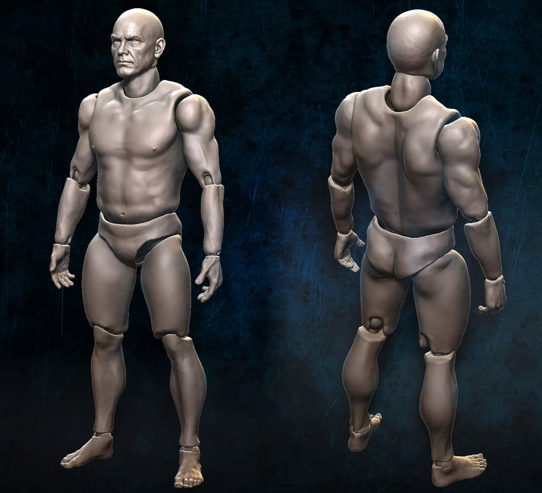 Action Figure 3D Printing male Movable body Action Figure Toy 3D model_0