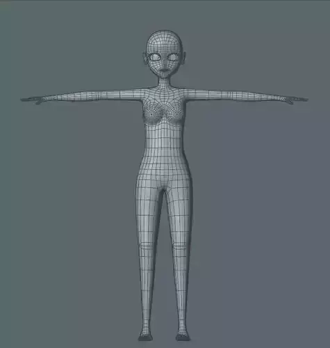Base Girl Character T-Pose