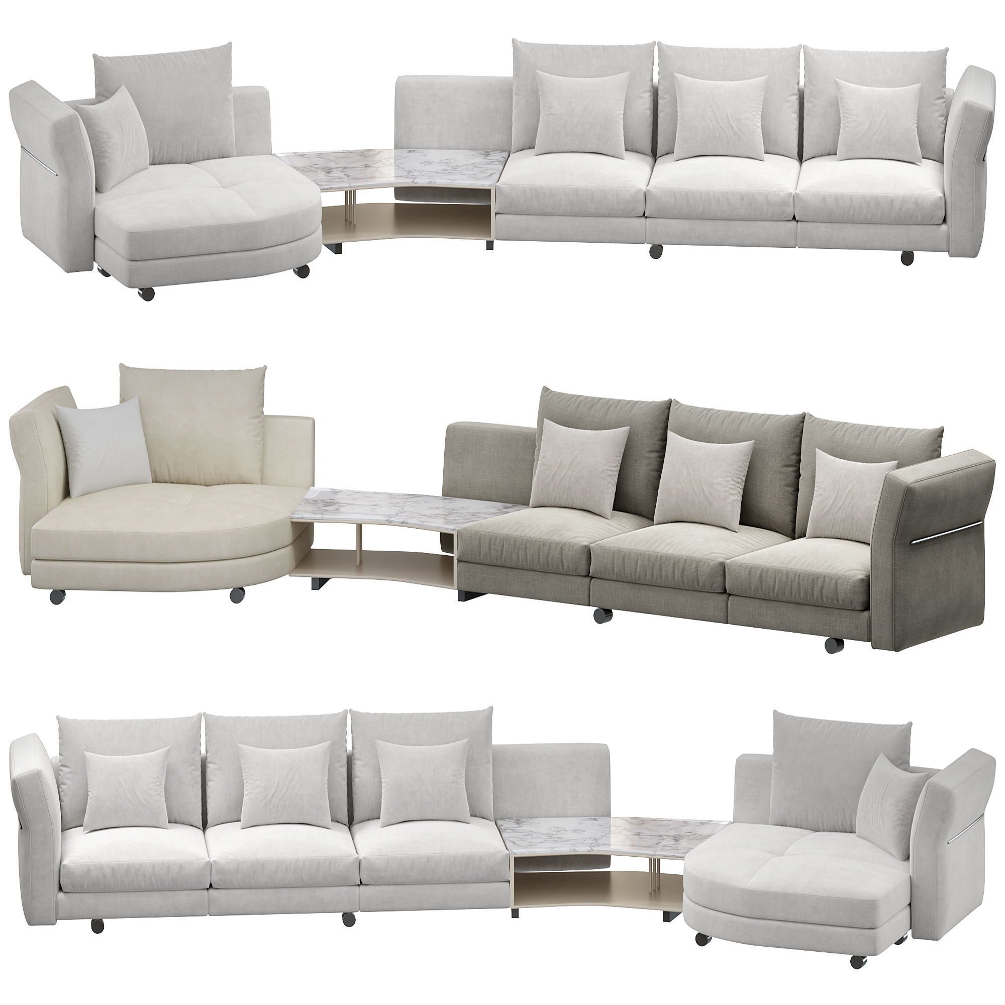 RIVERSIDE sofas by longhi 3D model_1