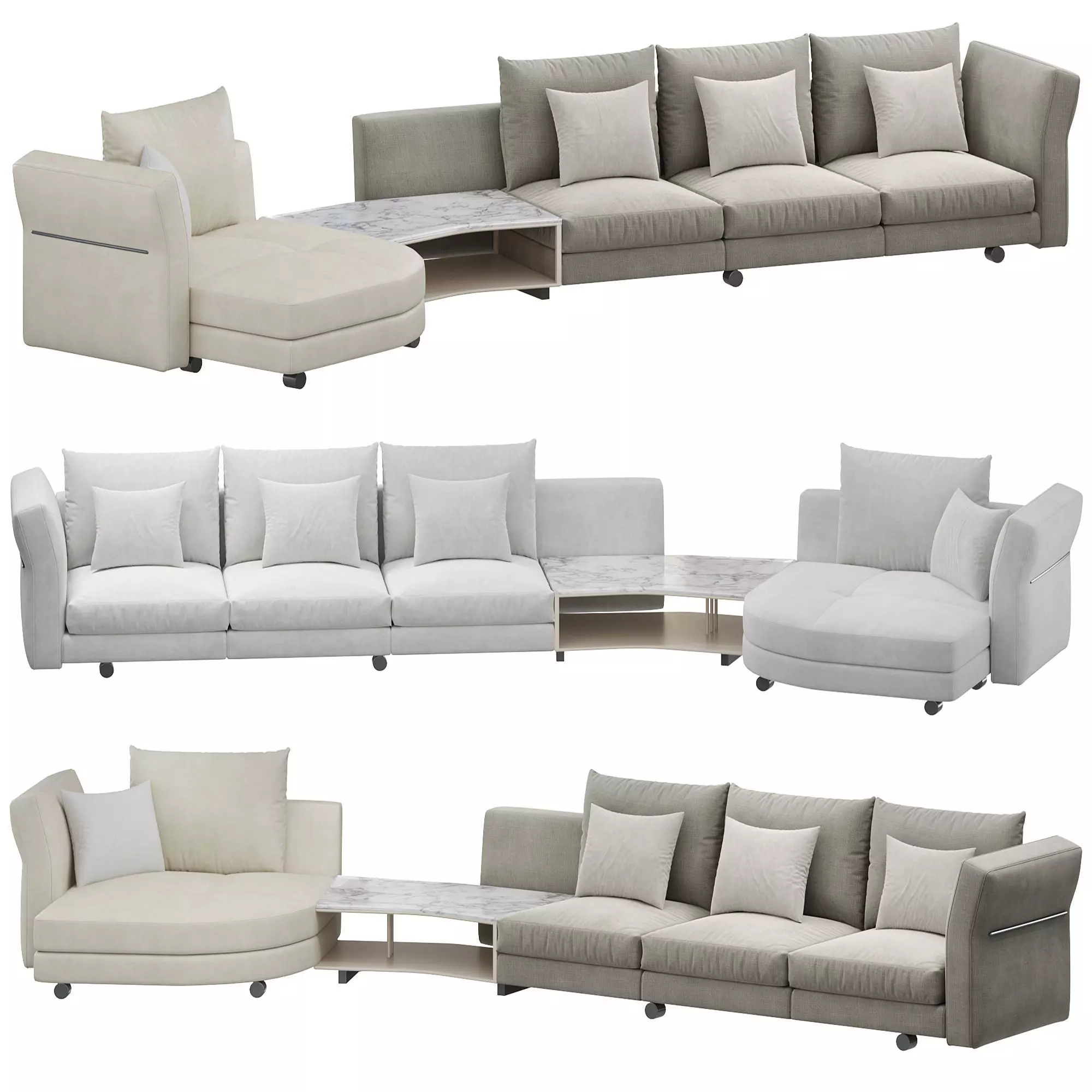 RIVERSIDE sofas by longhi 3D model_0