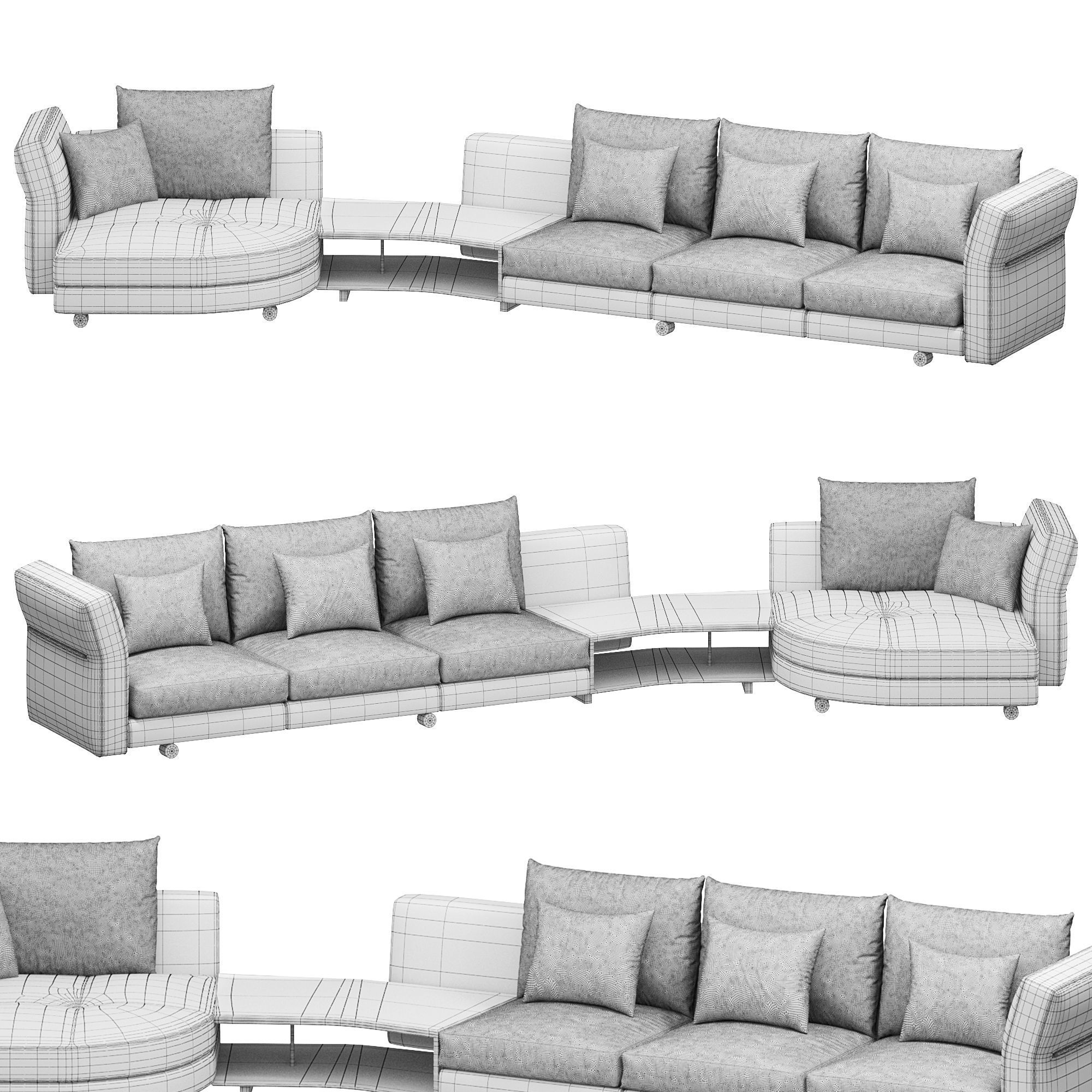RIVERSIDE sofas by longhi 3D model_2