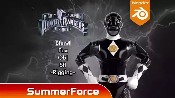 Black Ranger - Mighty Morphin Power Rangers The Movie 3D model