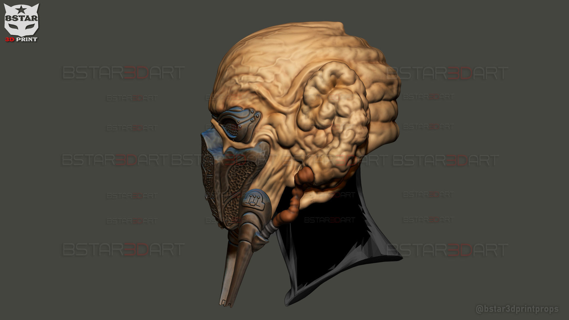 Plo Koon Jedi High Quality Mask  - Star Wars Cosplay 3D print model_2
