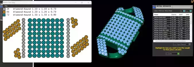 Cuban Bracelet Diamond Detail Print 