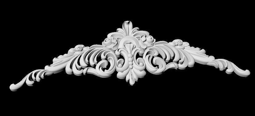 Central decor ornament for furniture 3D model_3